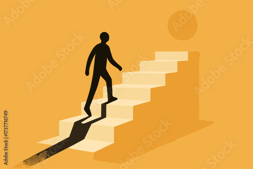 Ascent to the Sun – Minimalist Concept Illustration