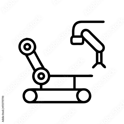 Surgical robot with robotic arm on conveyor system in minimal style  