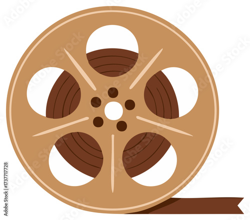 Classic vintage film reel vector illustration for cinema and movie industry concepts