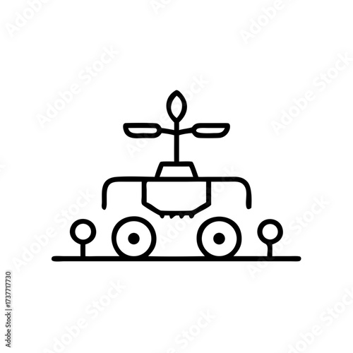 Agricultural field robot with wheels and planting mechanism  