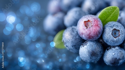 Wallpaper Mural Fresh blueberries adorned with sparkling water drops vibrant blueberries glisten with refreshing water droplets Torontodigital.ca