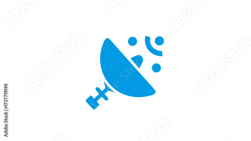 Satellite dish icon for wireless communication, signal transmission, global network, internet, broadcast and modern technology