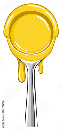 Golden honey dripping from a spoon