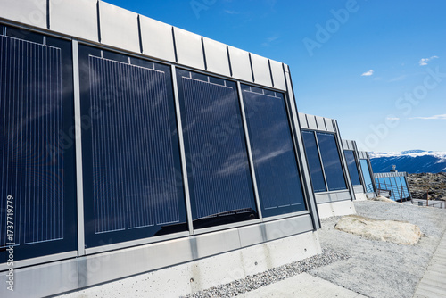 Wallpaper Mural Photovoltaic solar panel in norwegian mountains nature Torontodigital.ca