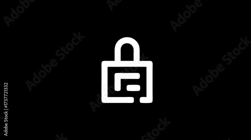 Digital padlock security icon on black background, symbolizing online data protection, internet privacy, and cyber safety.