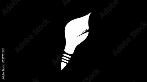 Abstract creative idea light bulb icon with flame shape, symbolizing inspiration, innovation, and brilliant thought