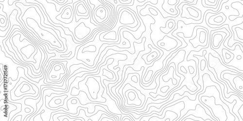 Abstract Vector Topographic Map Background with Wavy Contour Lines, Geometric Terrain Relief, and Mountain Grid Pattern for Geography, Navigation, and Travel Design Concept.