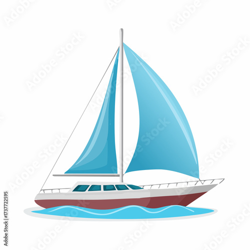 yacht on a white background