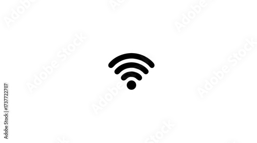 Wireless internet signal icon, Wi-Fi symbol indicating network connection, communication, digital access, and hotspot.
