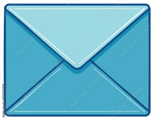 Stylized blue envelope icon for business communication and postal service design
