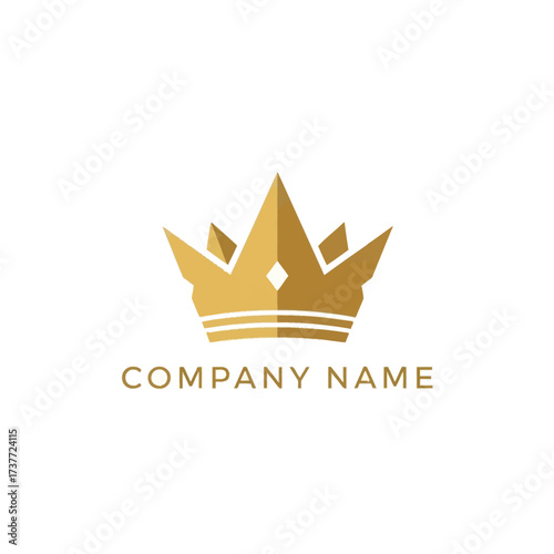 Elegant Golden Crown Logo Design for Royalty and Luxury Brands.
