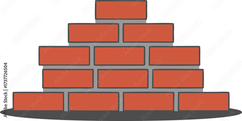 Obraz premium Vector stacked red bricks