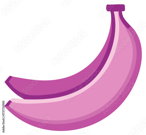 Two Pink Bananas Illustration Sweet Fruit Isolated Graphic Design