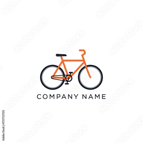 Orange Bicycle Logo Design for Company Branding and Transportation Services.