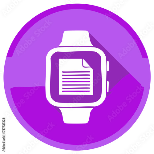 Smartwatch showing document icon representing digital notes and information access