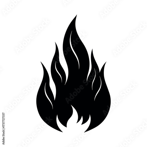 Burning Flame Silhouette Illustration