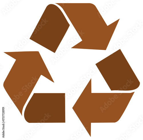 Brown Recycle Symbol Design, Eco-Friendly, Recycling Concept