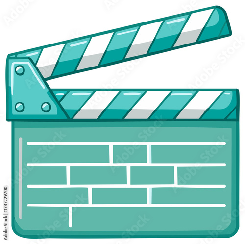 Illustration of Cartoon Movie Clapperboard for Filmmaking and Production