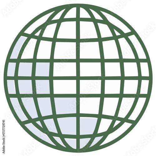 Illustration of a globe with green outlines