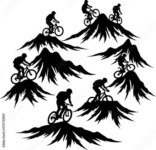 Downhill Thrill: Mountain Bikers in the Forest
