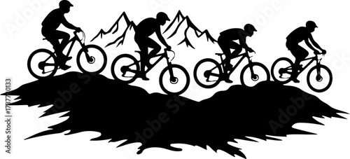 Downhill Thrill: Mountain Bikers in the Forest