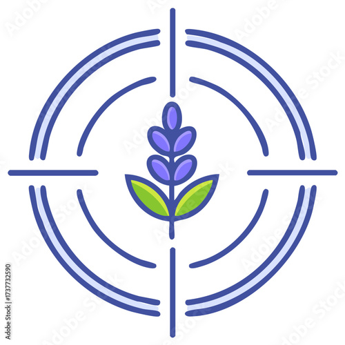 Lavender Stem Target Vector Illustration for Aromatherapy, Perfume, Spa and Wellness