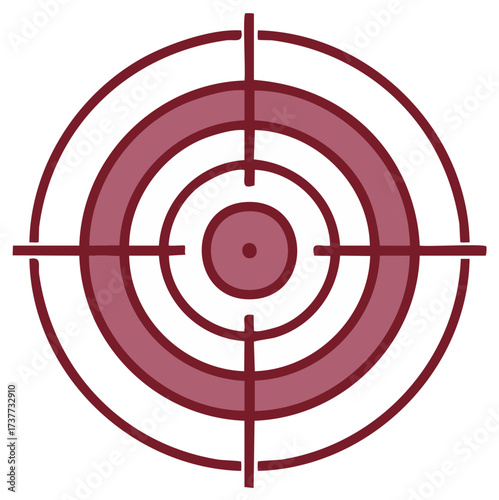 Graphic Target Symbol with Concentric Circles and Crosshair