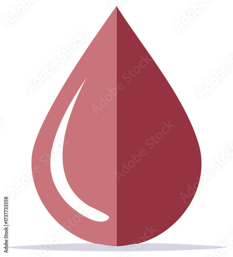 Vector Illustration of a Red Drop with Highlight Healthcare and Medicine