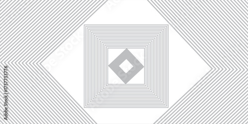 3D white geometric abstract background overlap layer on bright space with rounded rhomb effect decoration