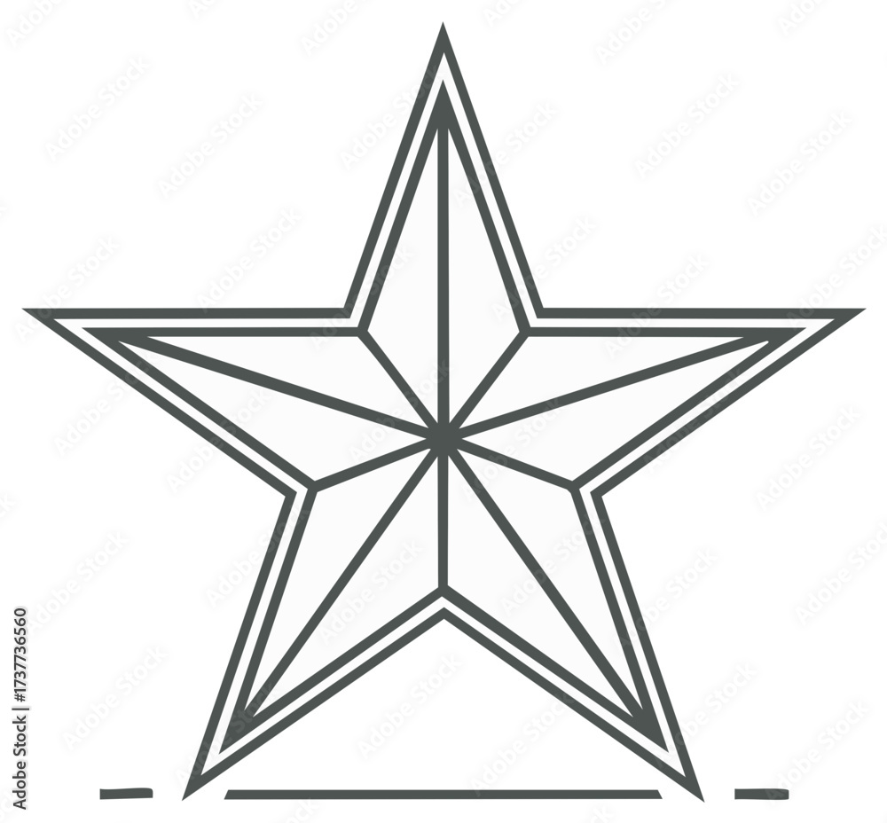 Fototapeta premium Geometric Star Design Outline, Modern Lone Star State Symbol Shape, Geometric Form