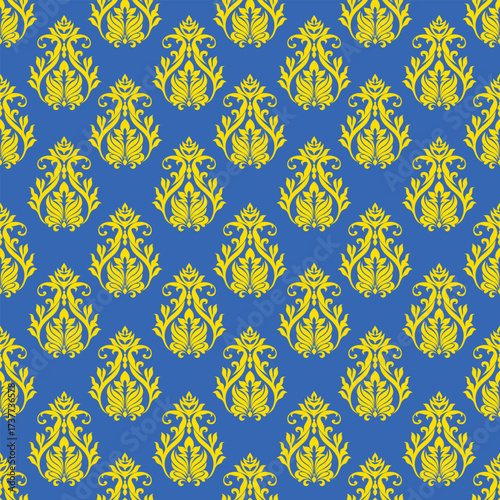 Deep blue backdrop accented by vivid yellow elements in a precise, orderly arrangement, delivering a sense of luxury and energy through bold color contrast.