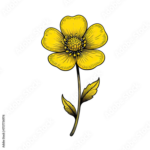 Vibrant Yellow Flower Blossom with Delicate Petals and Dark Background