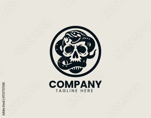 snack and skull vector logo illustration