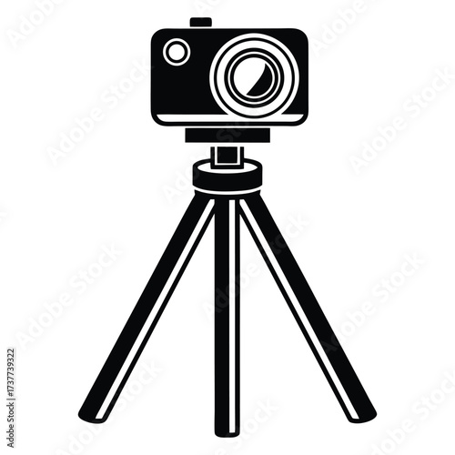 Professional camera on tripod icon for photography and videography projects 