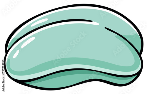 Classic mint green beret hat isolated vector cartoon illustration