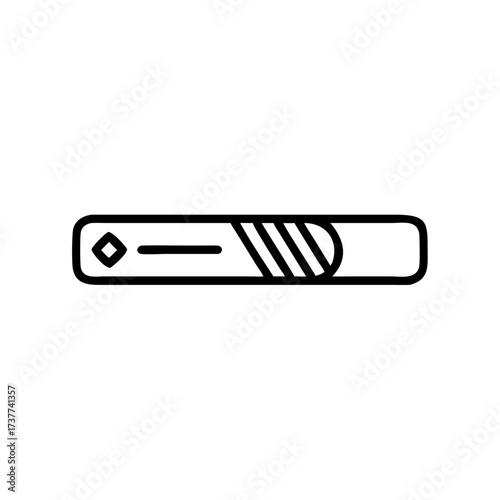 Simple black and white health bar illustration on white background  