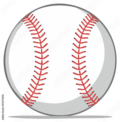 Classic Baseball with Red Stitching on White