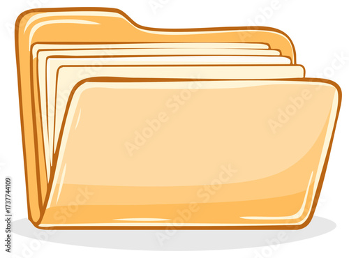 Folder with documents inside simple illustration style, clean graphics for organization and data storage