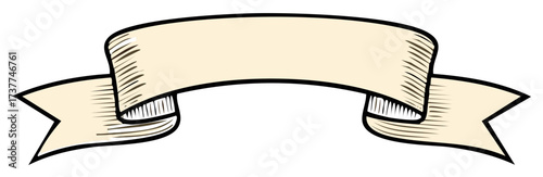 Decorative banner ribbon for labels, greetings, and vintage designs