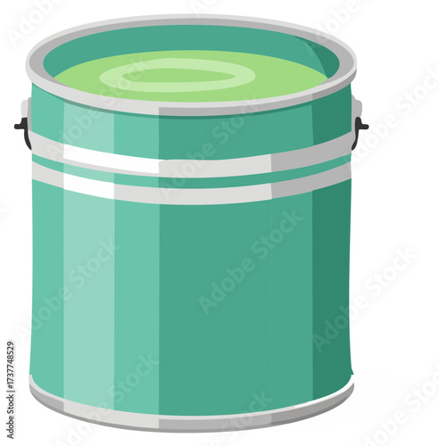 Mint Green Paint Can Fresh Color Interior Decorating Supplies Illustration