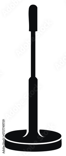 Black Microphone Silhouette Isolated on a White Background