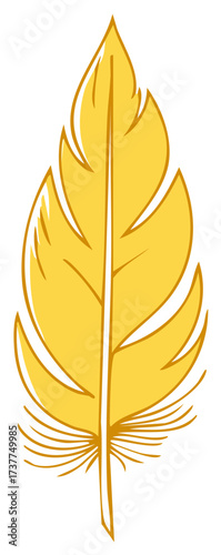 Stylized Golden Feather Illustration