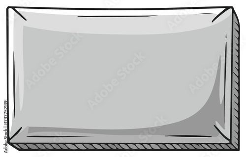 Drawn gray rectangle shape with shading and a rope design border