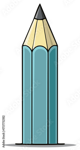 Illustration of a sharpened pencil, isolated on white background