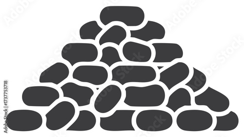 Illustration of a pile of rocks, graphic symbol or design element