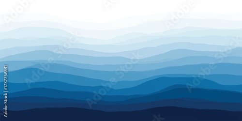 Abstract watercolor painting with blue gradients creating a peaceful and calming scenery