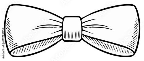 Hand Drawn Sketch of a Classic Bow Tie for Formal Wear and Celebration Design Elements