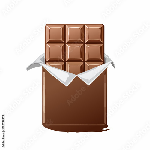 Tablette de chocolat, emballage ouvert,  gourmandise