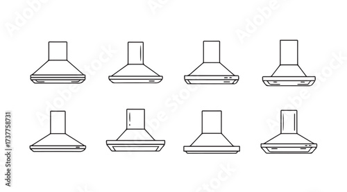 Vector art of kitchen hood line art