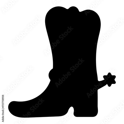 cowboy shoes icon isolated on white background, vector illustration.